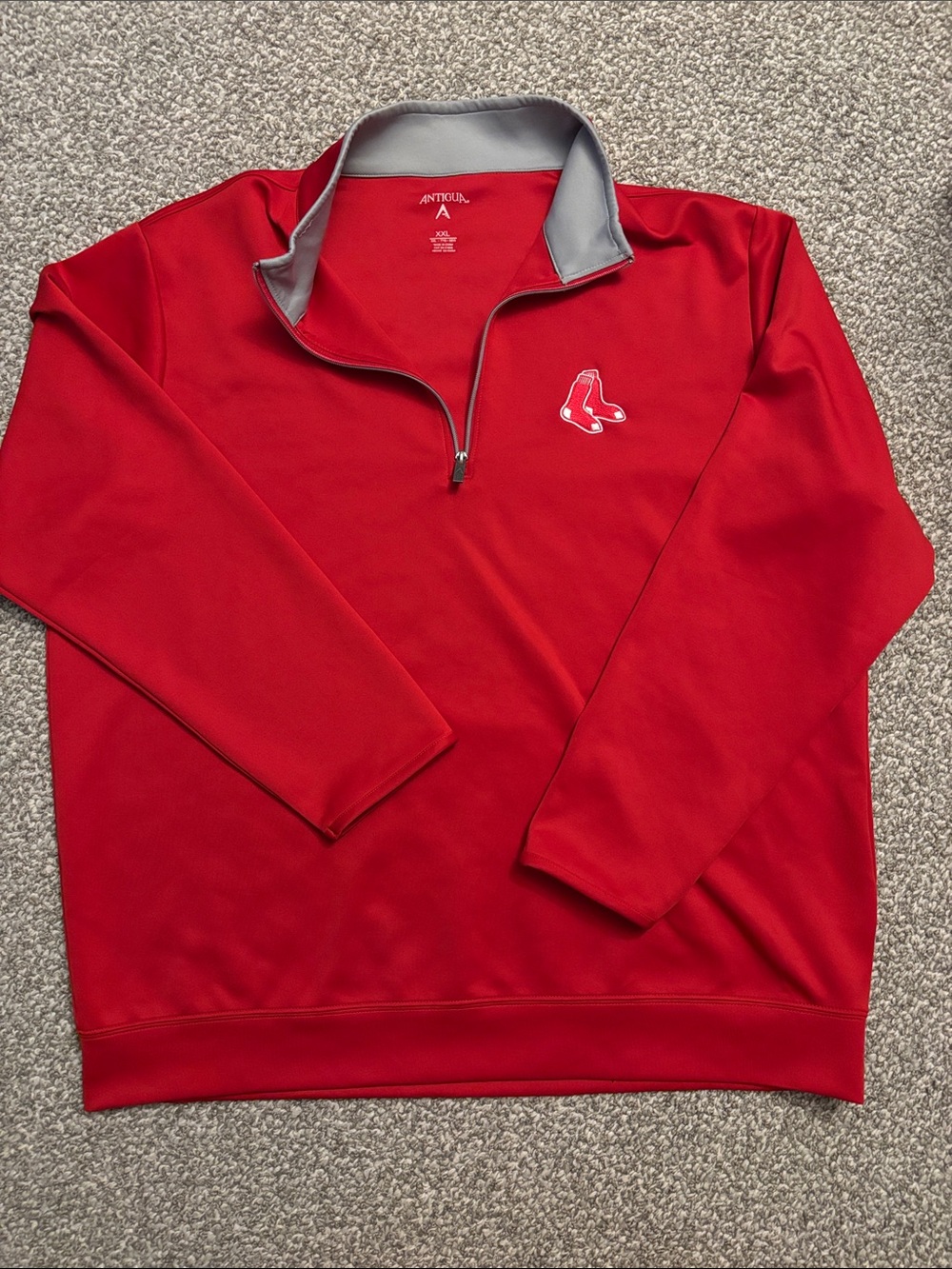 Red and Gray Boston Red Sox Quarter-Zip Pullover